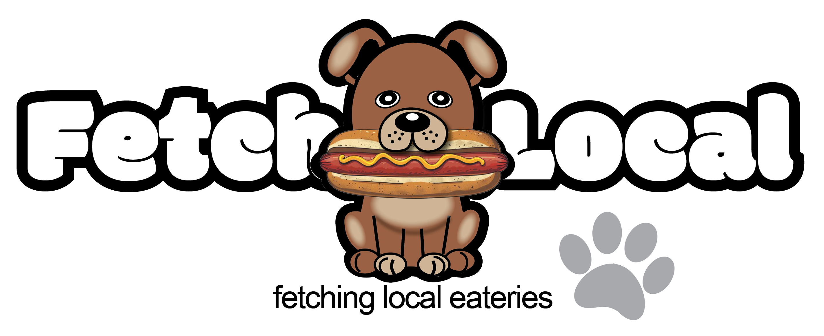 FETCH Eateries full logo + pos+ paw Blk outline