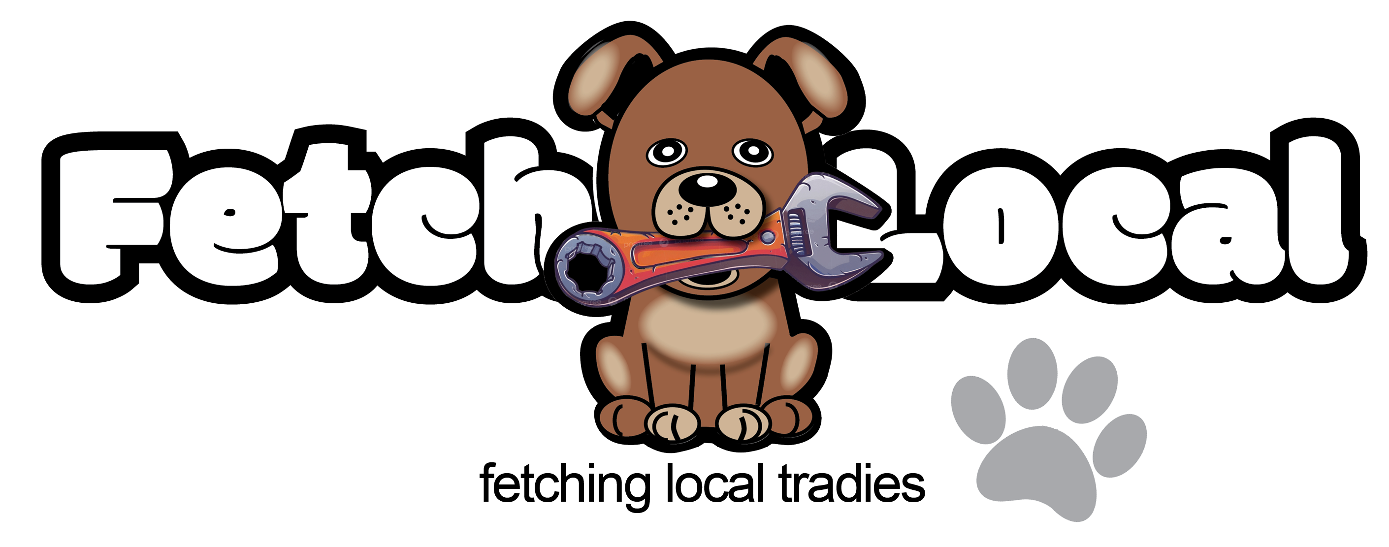 FETCH Tradies full logo + pos+ paw Blk outline